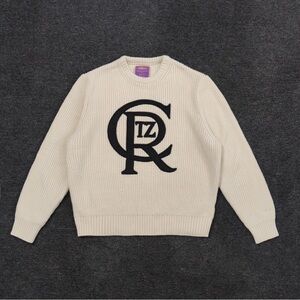 Corteiz Cream Sweater with Black Logo